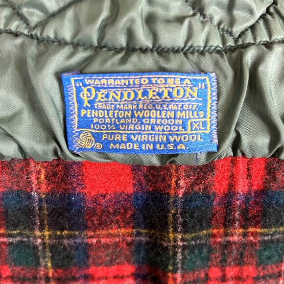 VINTAGE 60s Pendleton Wool Plaid Button-Down Shirt - Picture 7 of 8